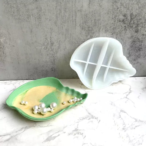 Conch Shell Trinket / Plate tray container Silicone Mold
