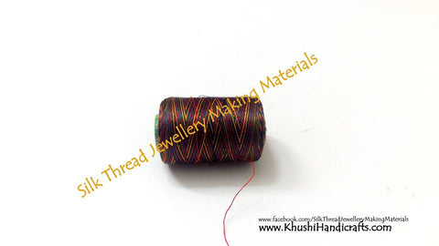 Multicolored Silk Threads Individual Spools for Bangle/Jhumkas/Jewelry Designing/Tassel Making Shade No. 158