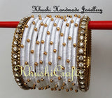 White Silk Bangles - Khushi Handmade Jewellery