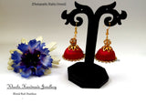 Blood Red Jhumkas - Khushi Handmade Jewellery