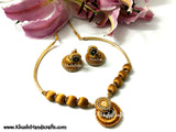 Golden Silk Necklace set - Khushi Handmade Jewellery