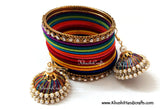 Silk Thread Jhumka and Bangles