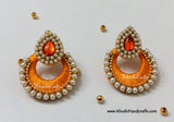 Silk Thread Chandbali with Pearl work - Khushi Handmade Jewellery