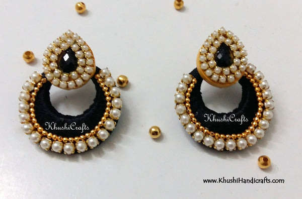 Buy Silk Thread Chandbali with Pearl work Online! – Khushi Handicrafts