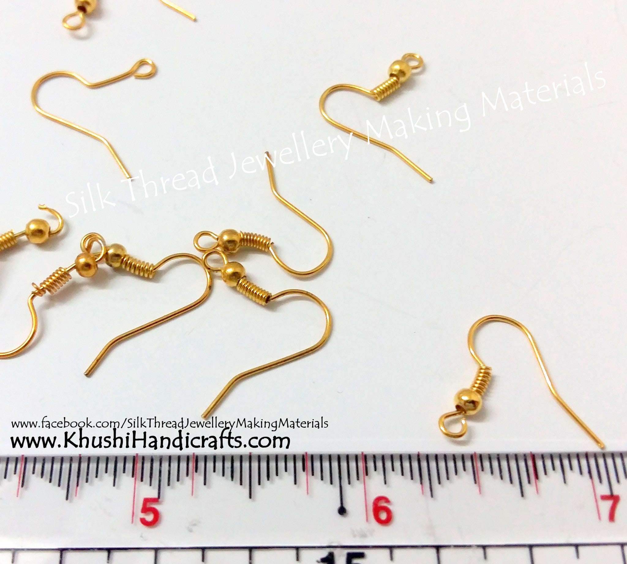Fish Ear Hooks( Pack of 100 pairs) in Gold and Silver-Bulk - Khushi Handmade Jewellery