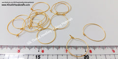 Gold Earring Hoops Sold by a pack of 10 pairs - Khushi Handmade Jewellery