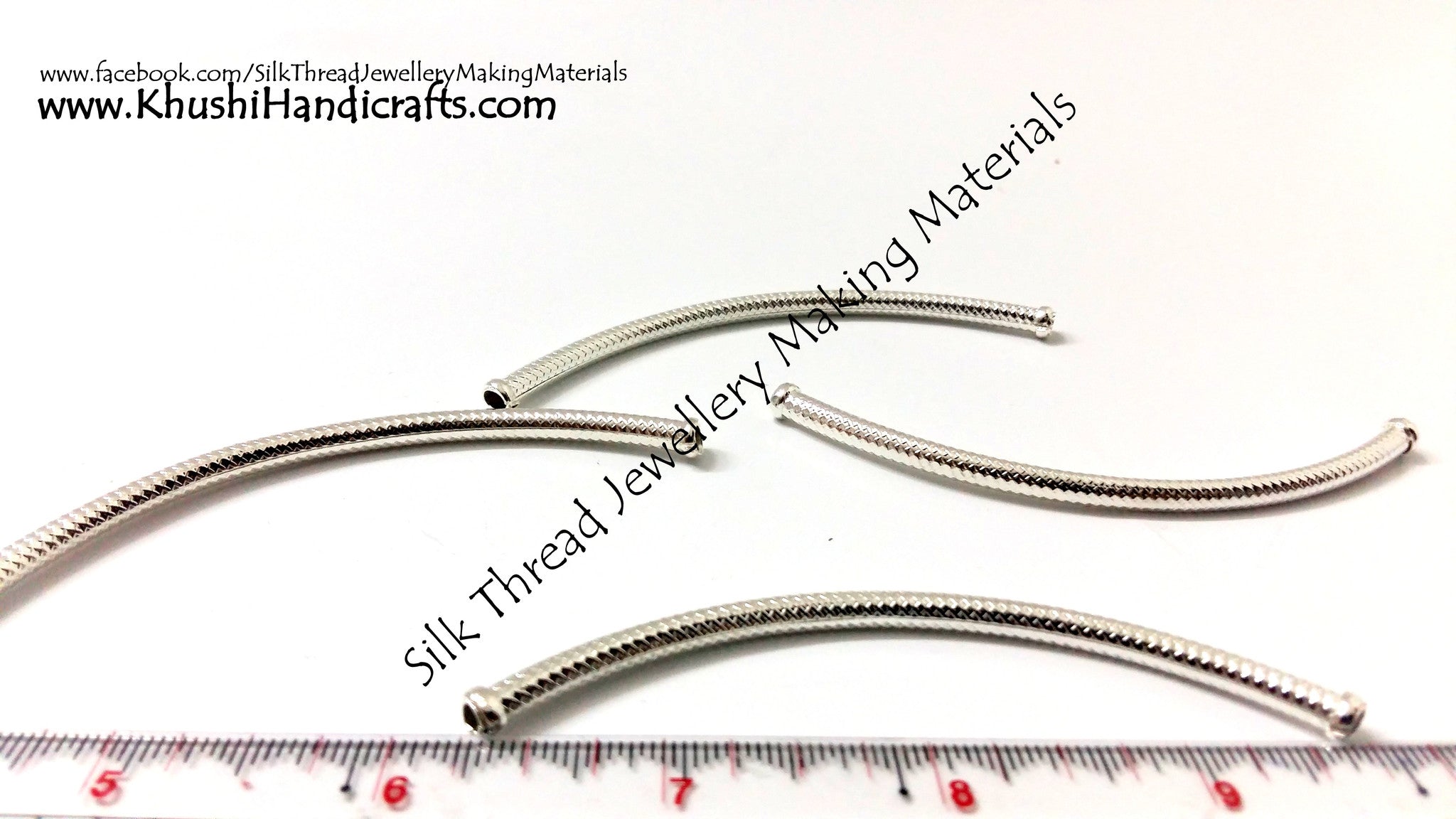 Silver Bent Pipes/Tubes - Khushi Handmade Jewellery