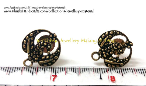 Antique Gold Peacock studs pattern 3 -ST29