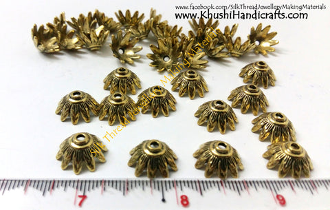 Antique Gold Bead Cap pattern 1 -BC9