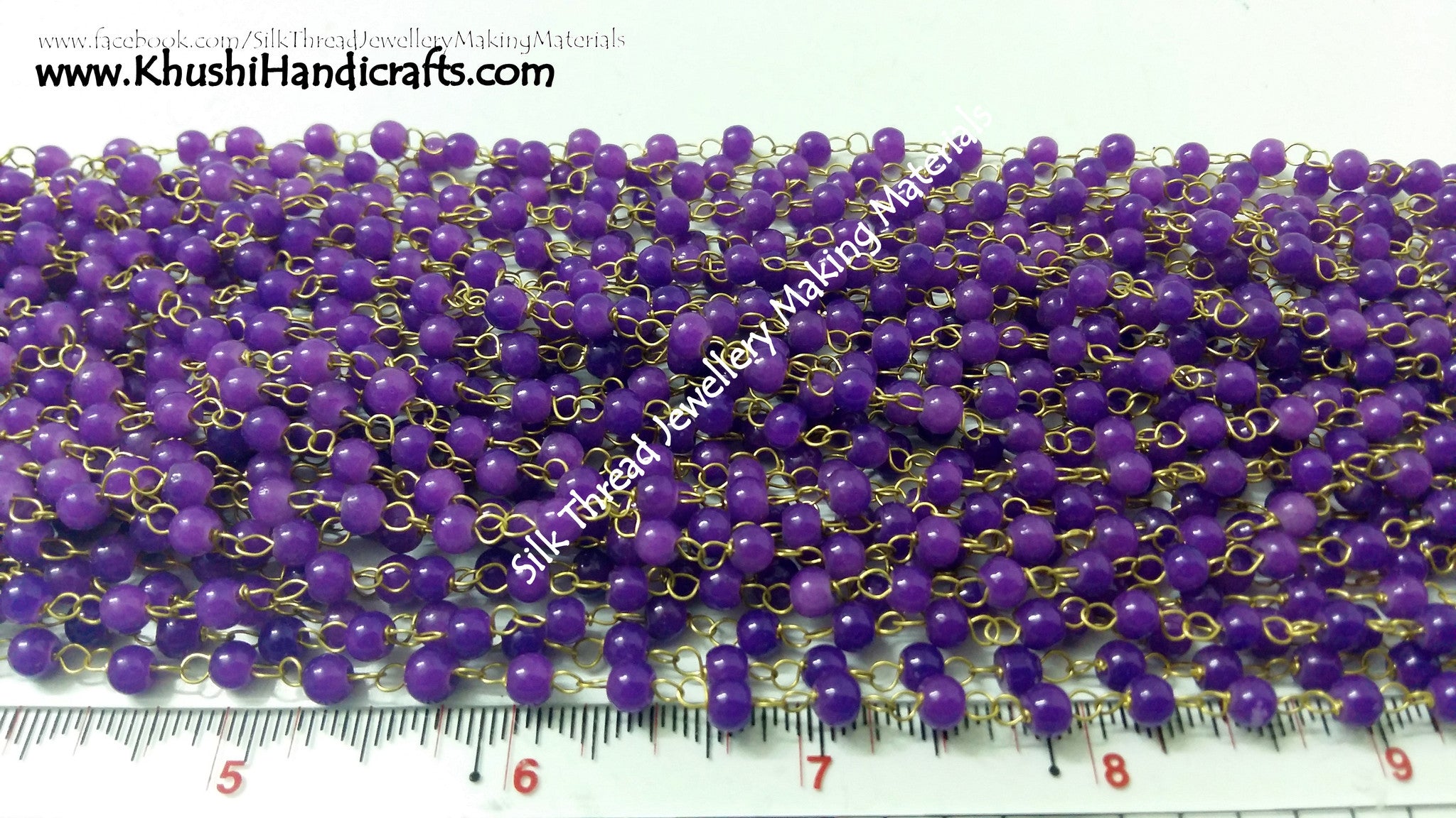 Glass Beaded Linked Chains - Khushi Handmade Jewellery