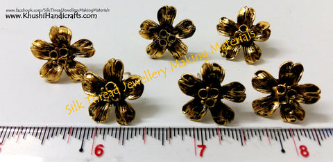 Antique Gold Flower Stud pattern 2 (studs without loop) -ST17