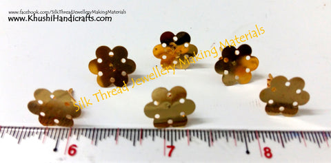 Flower Ear post / Flower Stud base Pack of 10 pairs in Gold