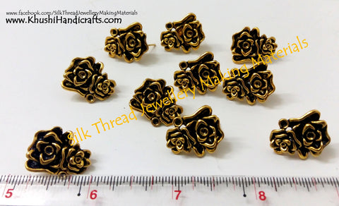 Antique Gold Multiple Flower Stud (studs without loop) -ST39