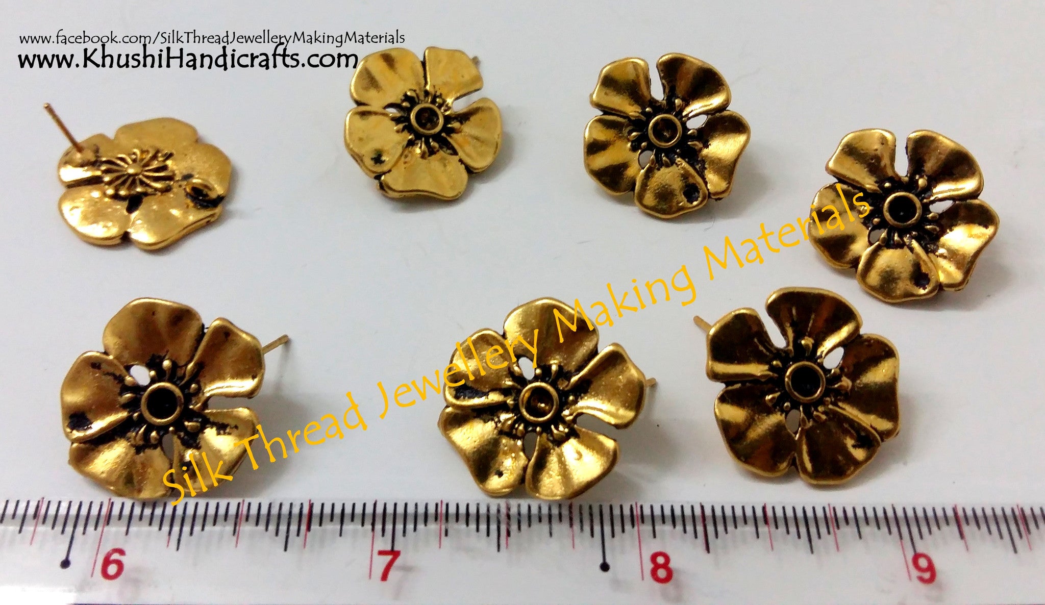Antique Gold Big Flower stud