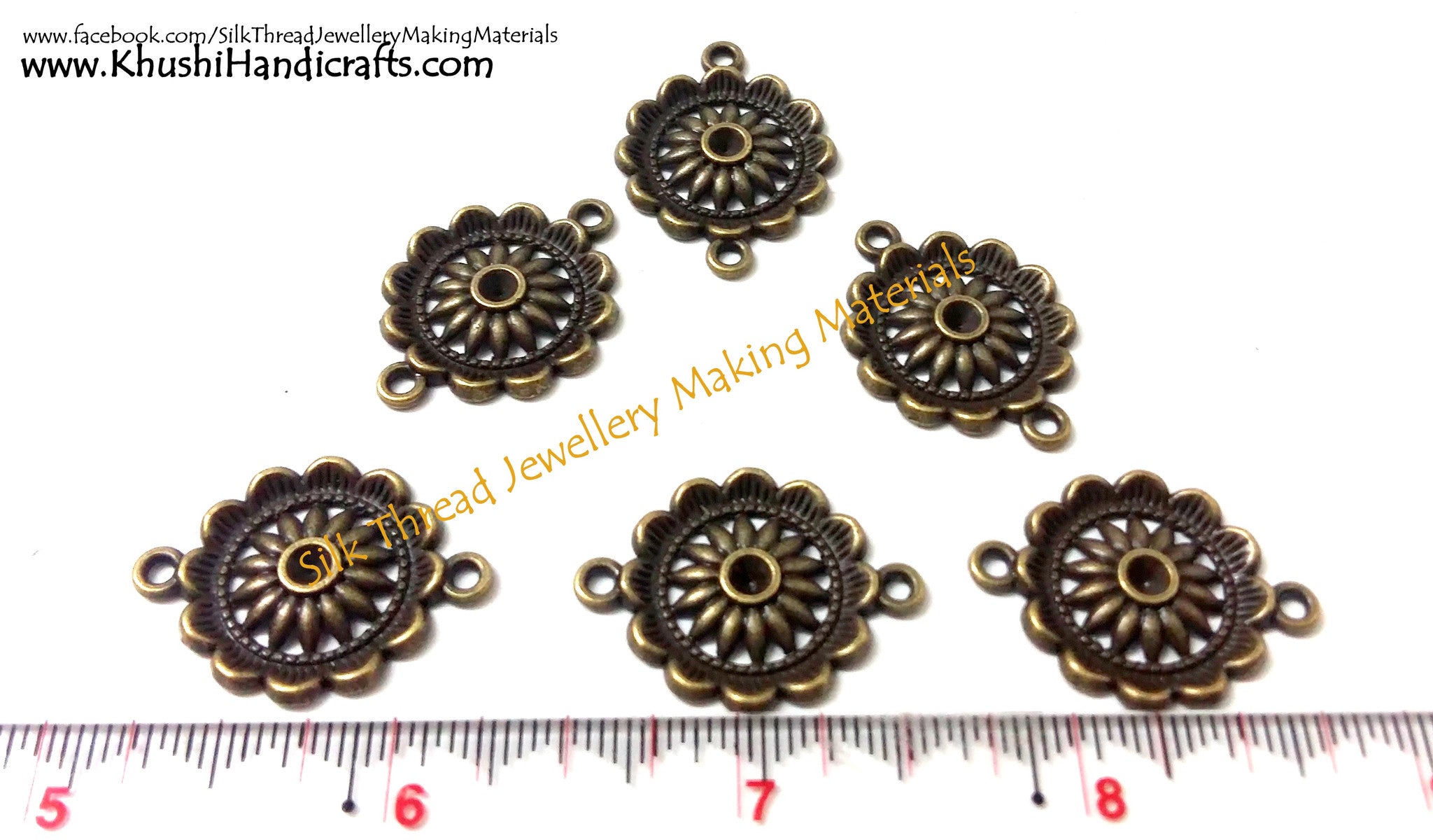 Antique Bronze Round Earring Connector / Connectors charms