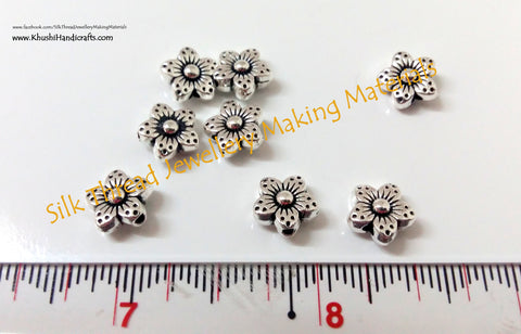 Silver Flower spacer beads 1.Sold as a pack of 10 pieces! -SP9