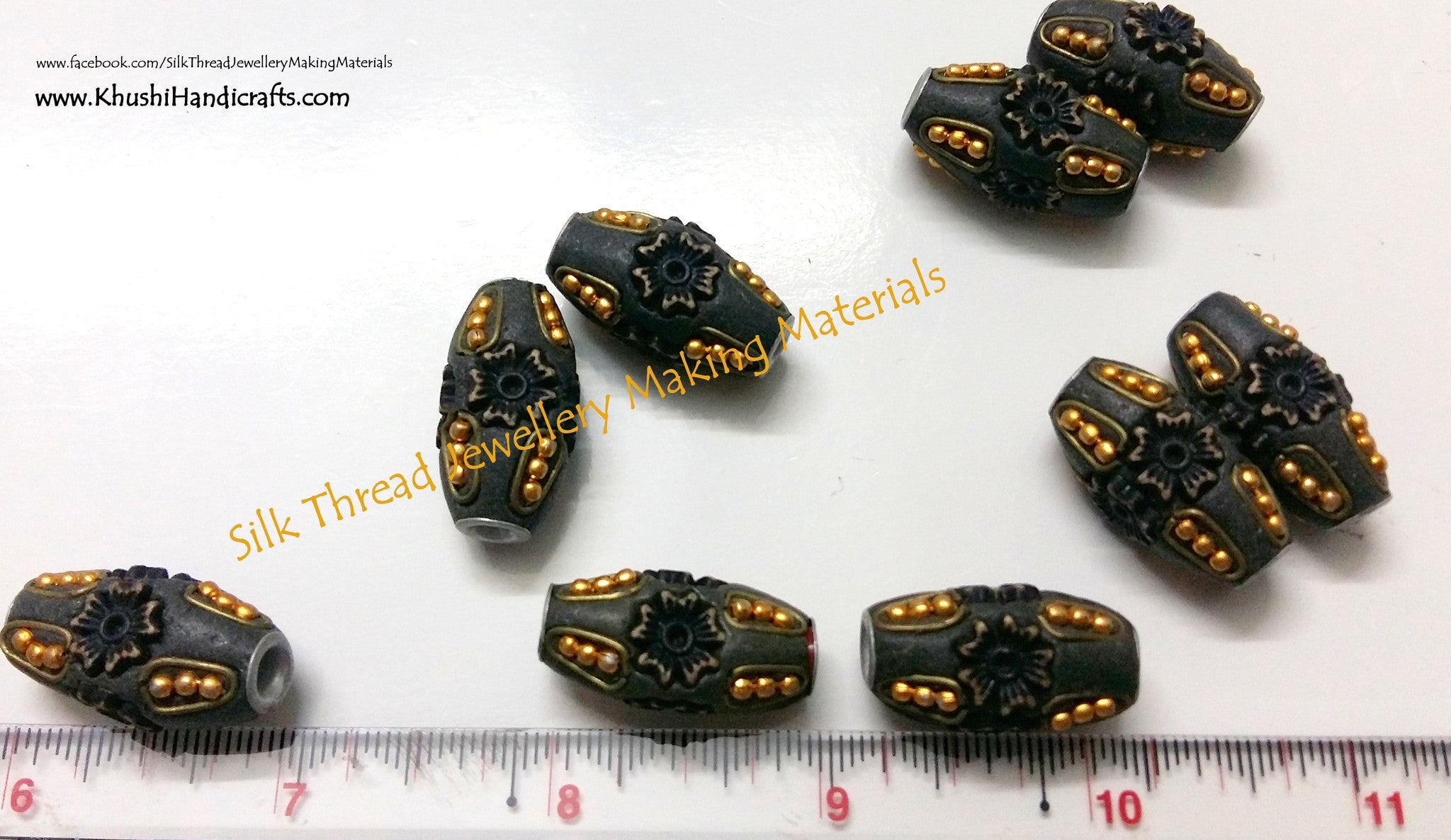 Designer handmade Flower Grey Beads.Jewellery Material