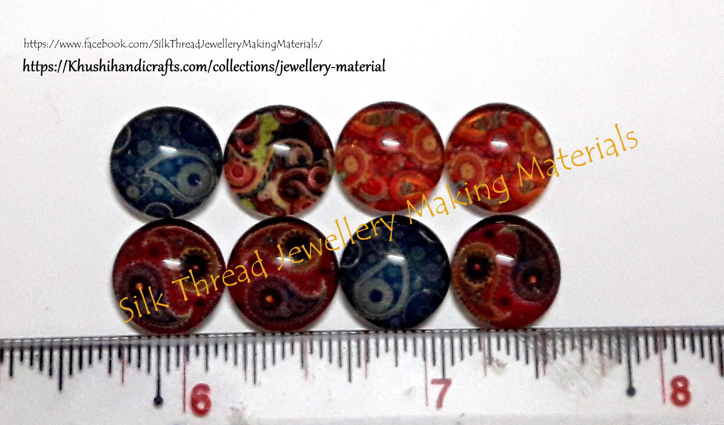 12mm Mehendi Design Cabochons