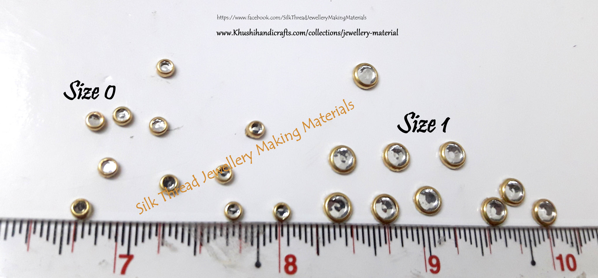 Kundan stones - Round. Pack of 10 grams!