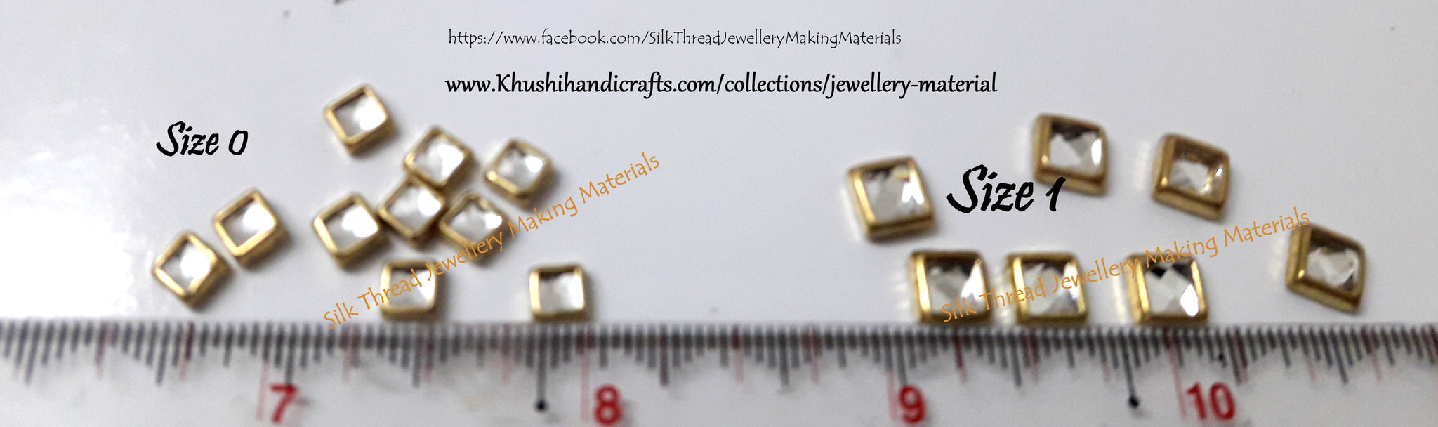 Square Kundan stones