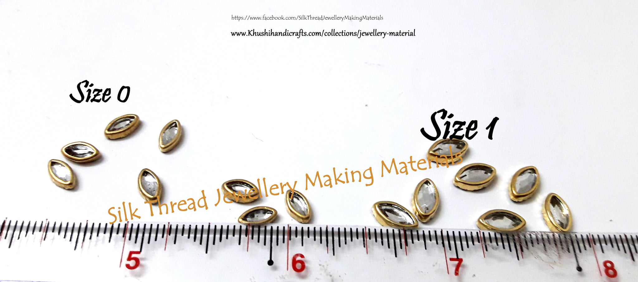 Kundan stones - Eye Shaped. Pack of 10 grams!