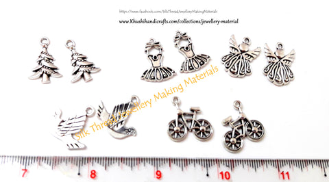 Mixed charms-Angel/Cycle/Bird/Tree combo for Bracelet and Necklace Jewellery Making DC1