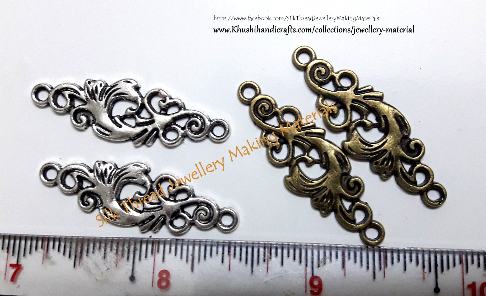 Antique Silver/Bronze Phoenix Connectors | Jewelry Materials
