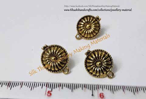 Antique Gold Circular studs pattern 2.Sold per pair! -ST22