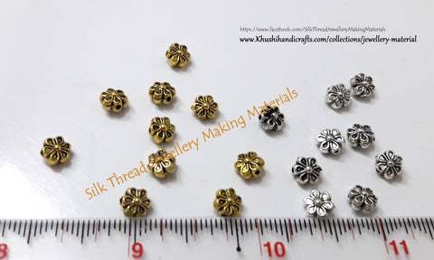 Gold/Silver Flower spacer beads.Sold as a pack of 20 pieces! -SP28