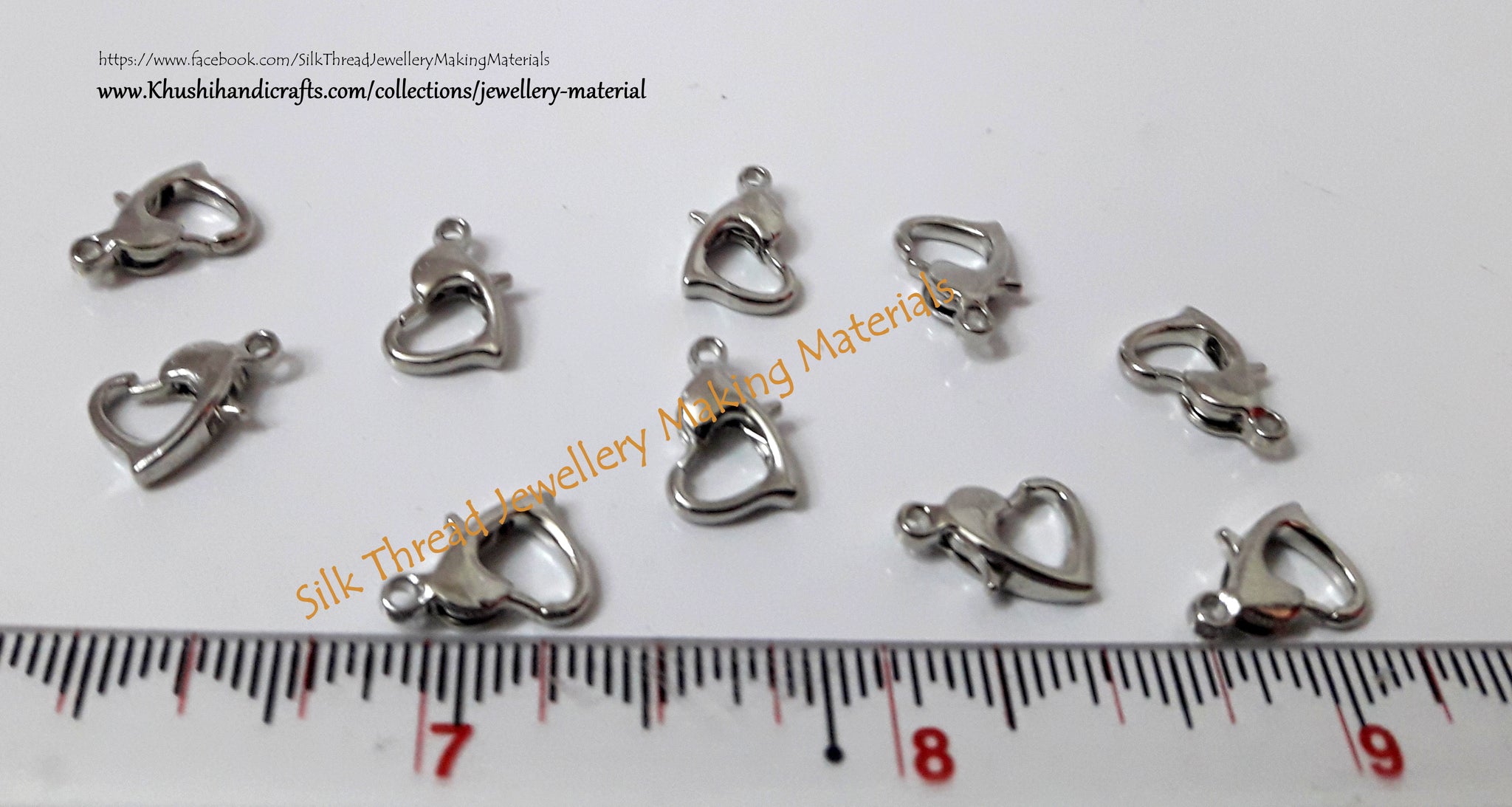 Antique Gold/Silver Heart Lobster Clasps for Necklace Bracelet Chain!Sold per piece. T2 - Khushi Handmade Jewellery