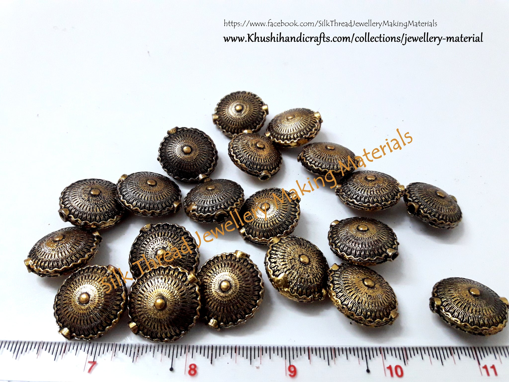 Antique Finish Round Geru Beads 20mm