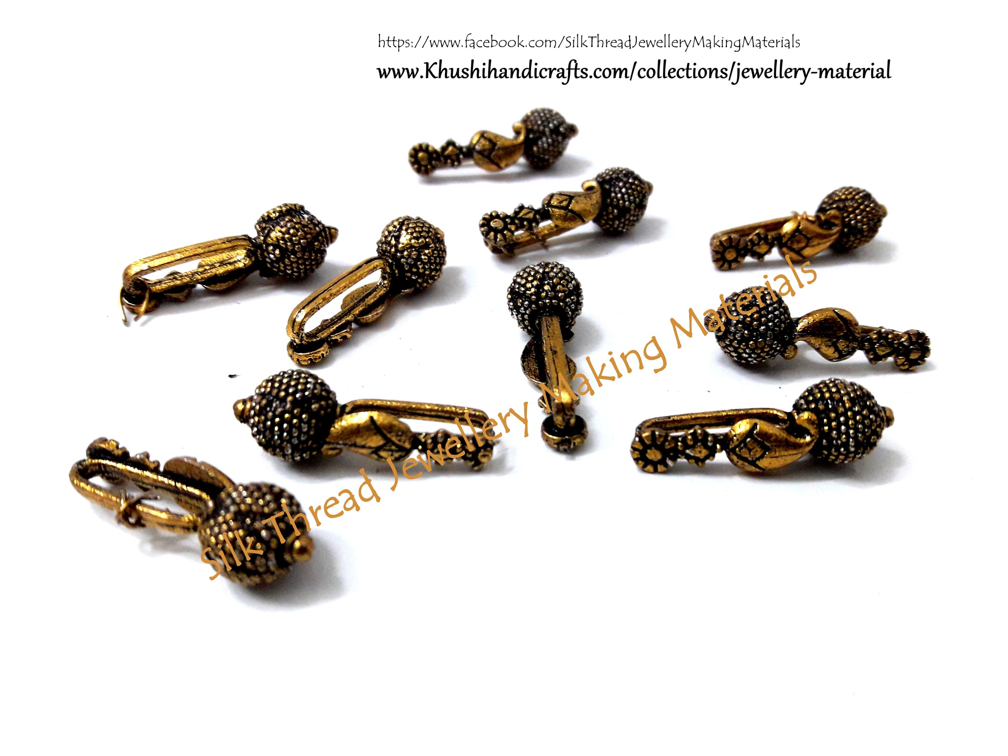 Kolhapuri beads in Antique Silver Pattern 7.Sold Per piece!