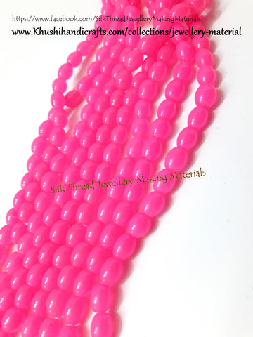Glass beads- Oval - 8*7mm - Pink