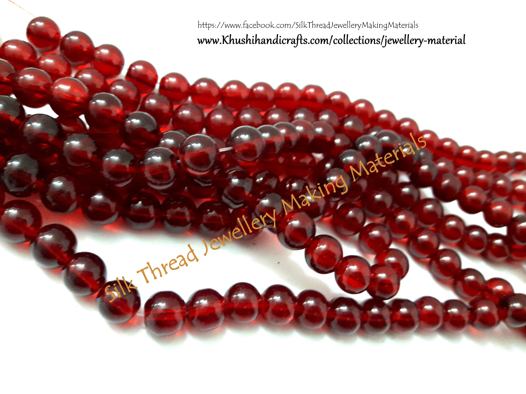 Glass beads 10mm Maroon