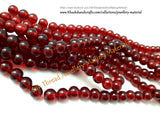 Glass beads 10mm Maroon