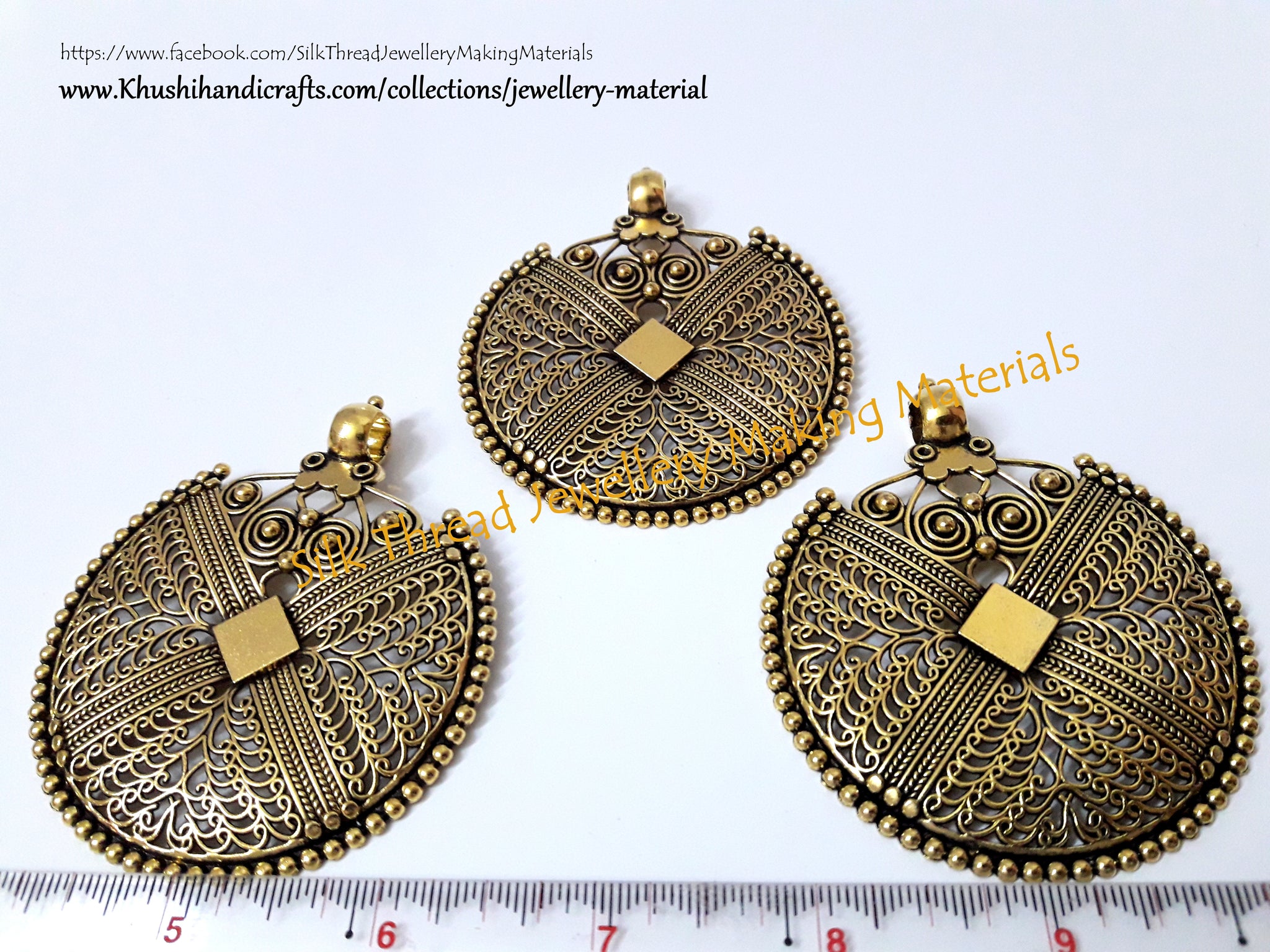 Antique Gold Designer Filigree Pendant