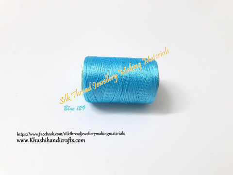 Blue Silk Threads Individual Spools for Bangle/Jhumkas/Jewelry Designing/Tassel Making Shade No. 129