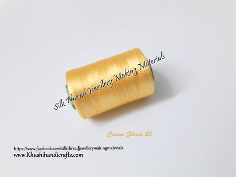 Cream shade Silk Threads Individual Spools for Bangle/Jhumkas/Jewelry Designing/Tassel Making Shade No. 50