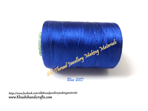 Blue Silk Threads Individual Spools for Bangle/Jhumkas/Jewelry Designing/Tassel Making Shade No. 23D
