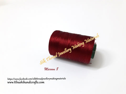 Maroon Silk Threads Individual Spools for Bangle/Jhumkas/Jewelry Designing/Tassel Making Shade No. 8