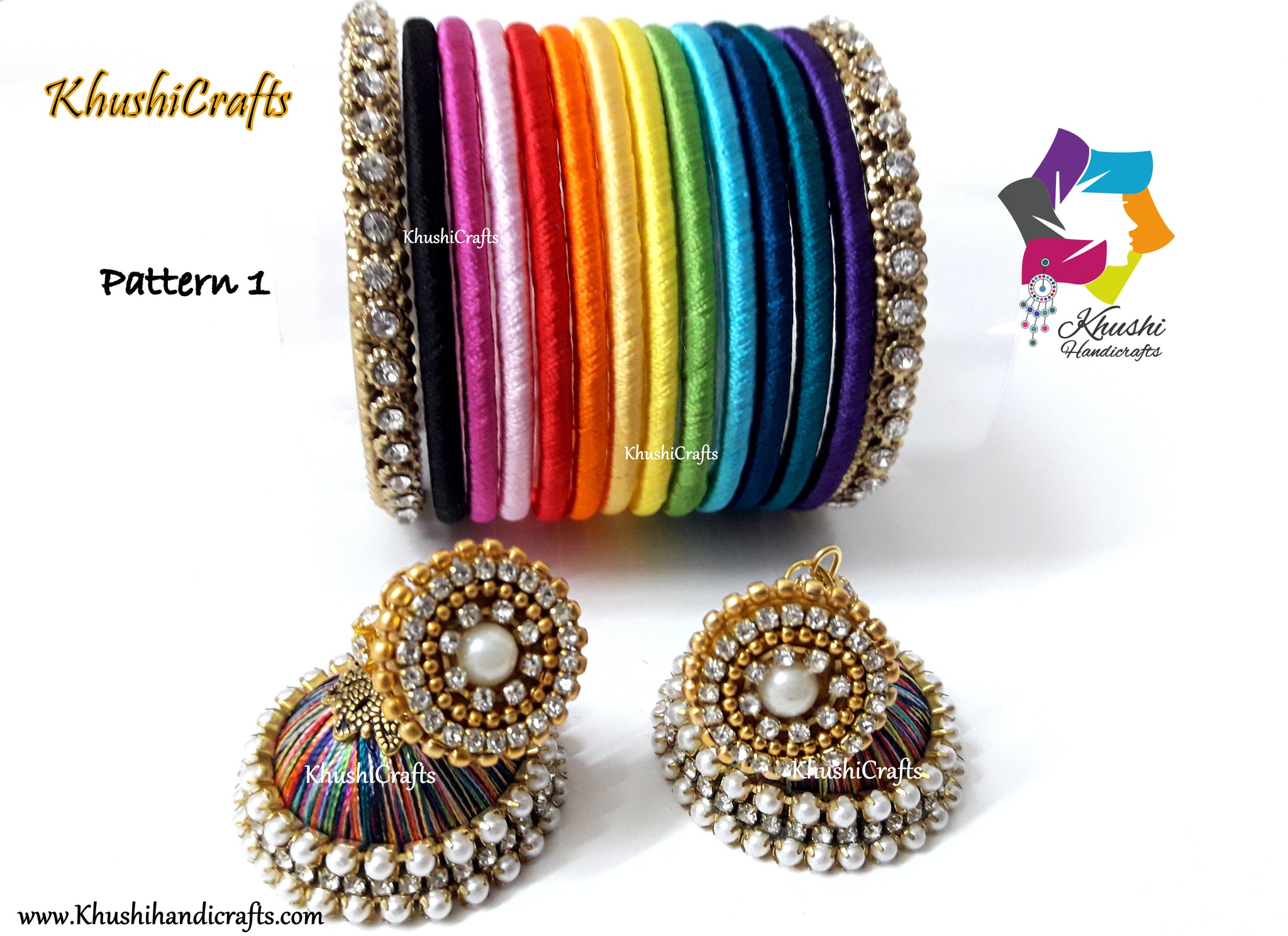 Silk thread Bangles and jhumki