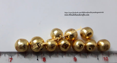 Brushed Round Gold Beads 12mm. Sold per piece!