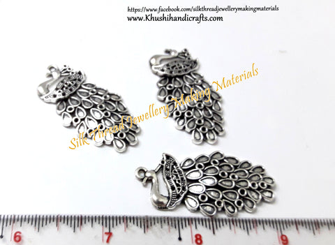 Antique Silver Designer Peacock Pendant .Sold per piece! P04