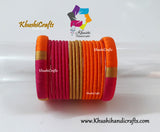 Orange Pink Silk Thread Bangles
