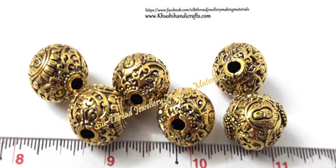 Antique Gold Round Designer Beads 16mm  GB7