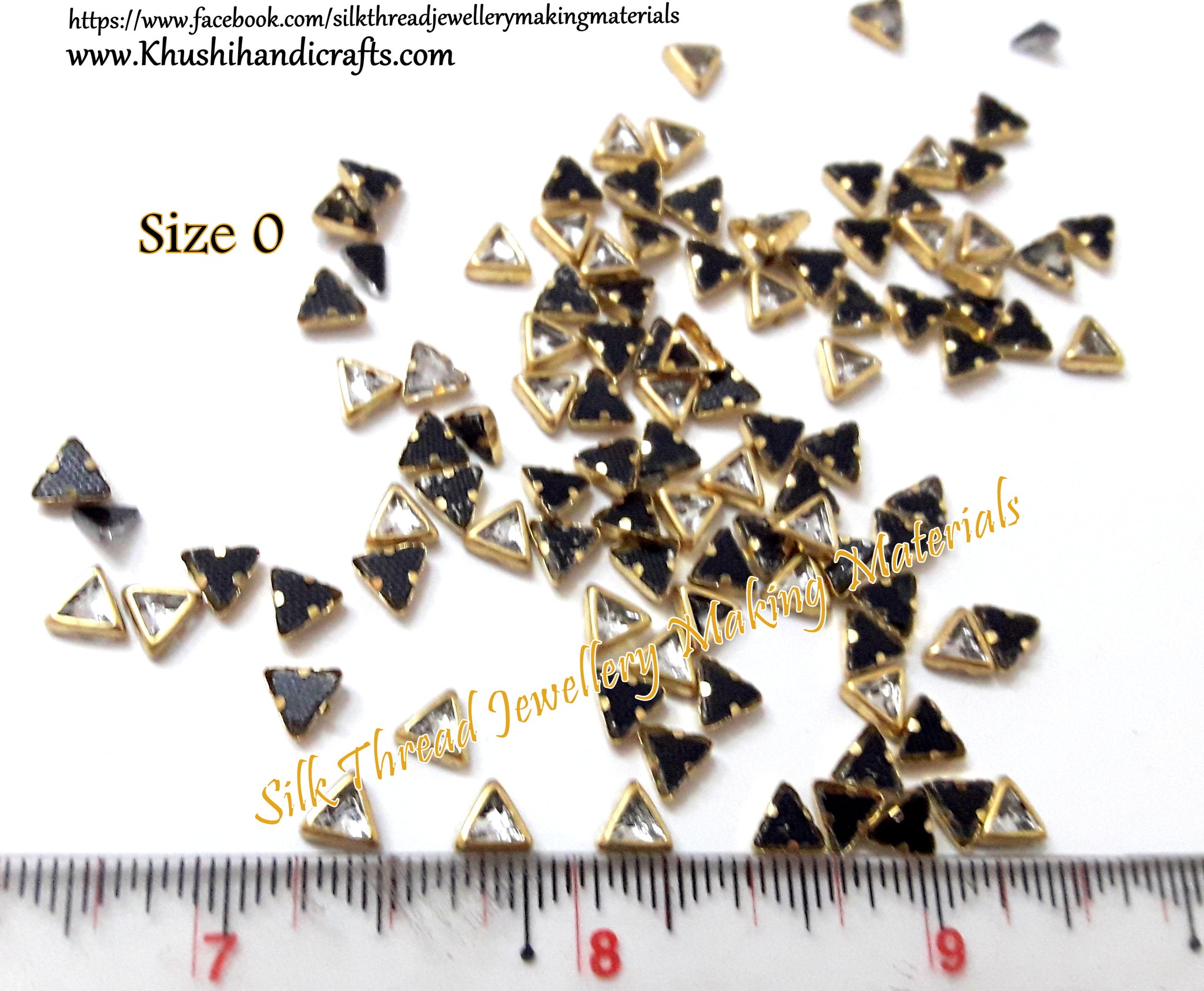 Kundan stones /Kundans - Triangular. Pack of 10 grams!