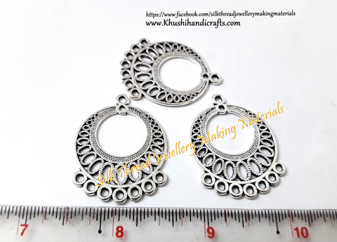 Antique Silver Round Earring Connector.Sold per pair -SP23-2
