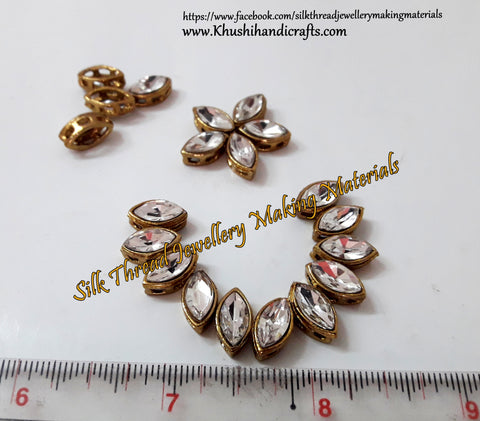 Framed Kundan stones /Kundans - Eye Shaped for Embroidery and Traditional Jewellery