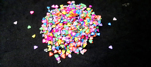 Polymer clay cane -Heart cane pieces For Shaker charms ,Resin Crafts ,Jewelry Mold Filling and Nail art