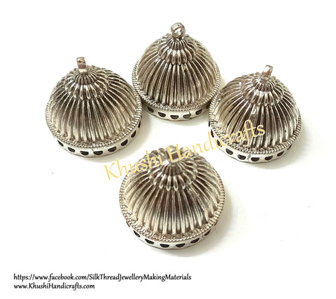 German Silver Jhumka Base -Antique Silver Pattern 20- 28*28MM. Sold per Pair